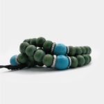 MM006 Turquoise Wooden Mala Green 6