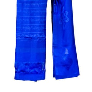 RO004 Silk Katha with 8 Auspicious Symbols Blue