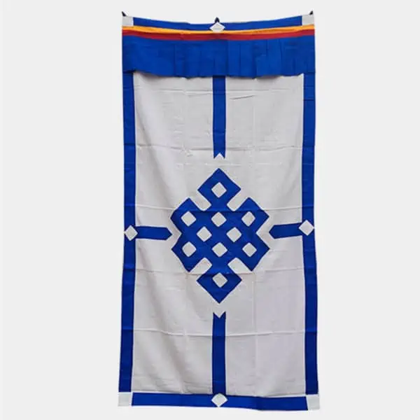 Ro006 Interdependence Knot Tibetan Door Curtain Blue 1