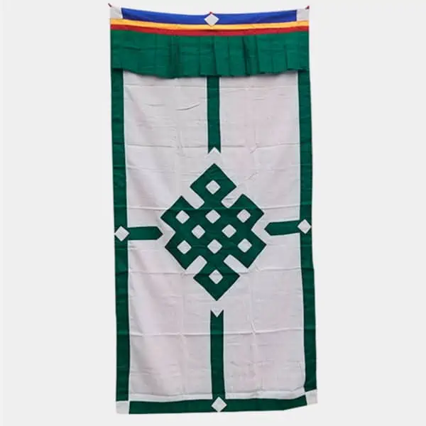 RO006 Interdependence Knot Tibetan Door Curtain Green