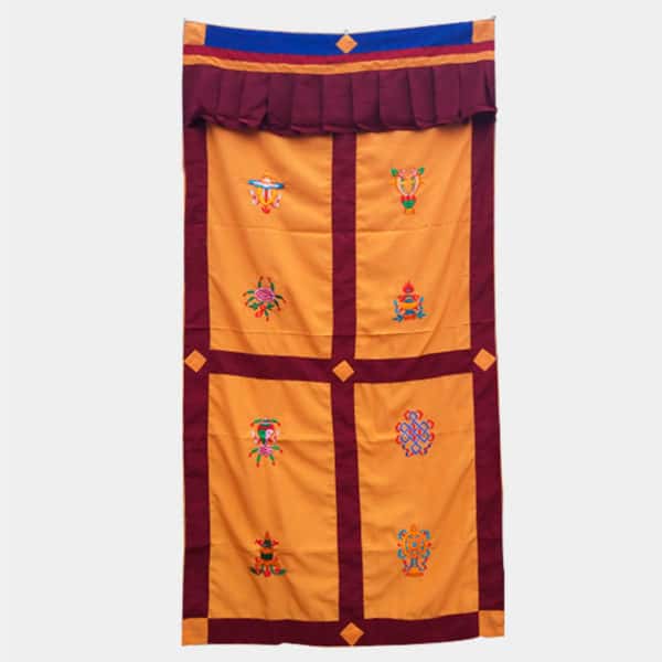 Door Curtain Tibetan Buddhist Traditional Eight Auspicious Lucky Symbol-001 