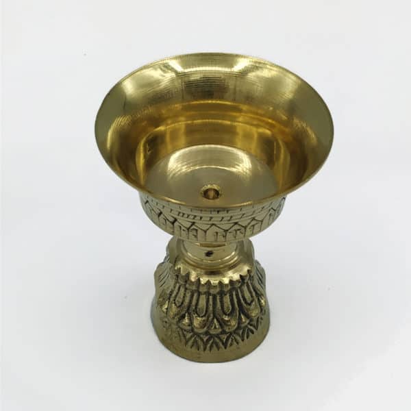 AL017 Carved Bronze Butter Lamp Holder 4