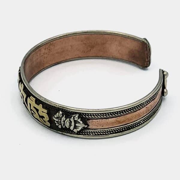 Tibetan Bracelet with Mantra Carved Copper 2