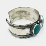 White Metal Bracelet with Turquoise Stone 4