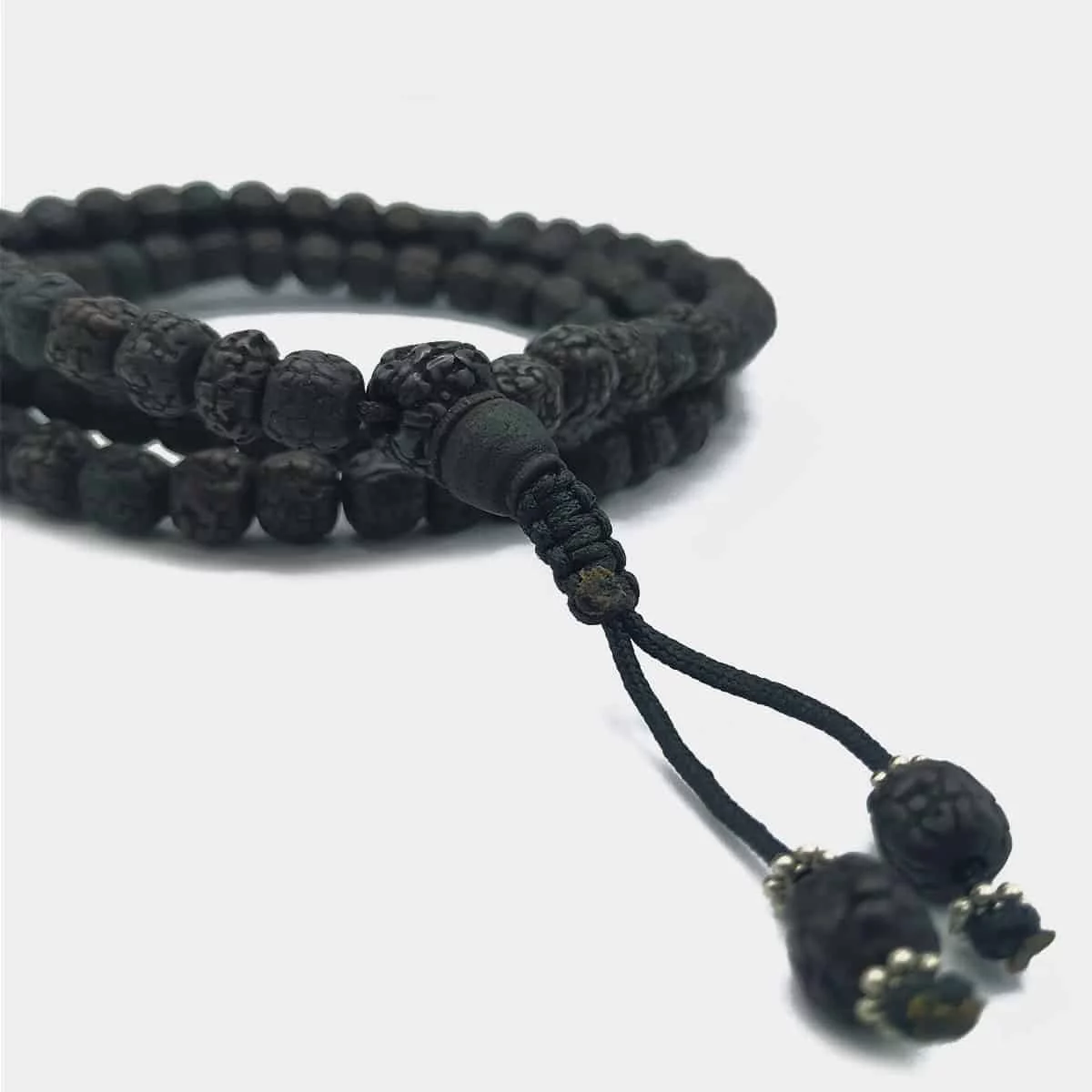 Saldos 41 Mr005 Mala De Rudraksha 5 Caras Preto 8Mm 3