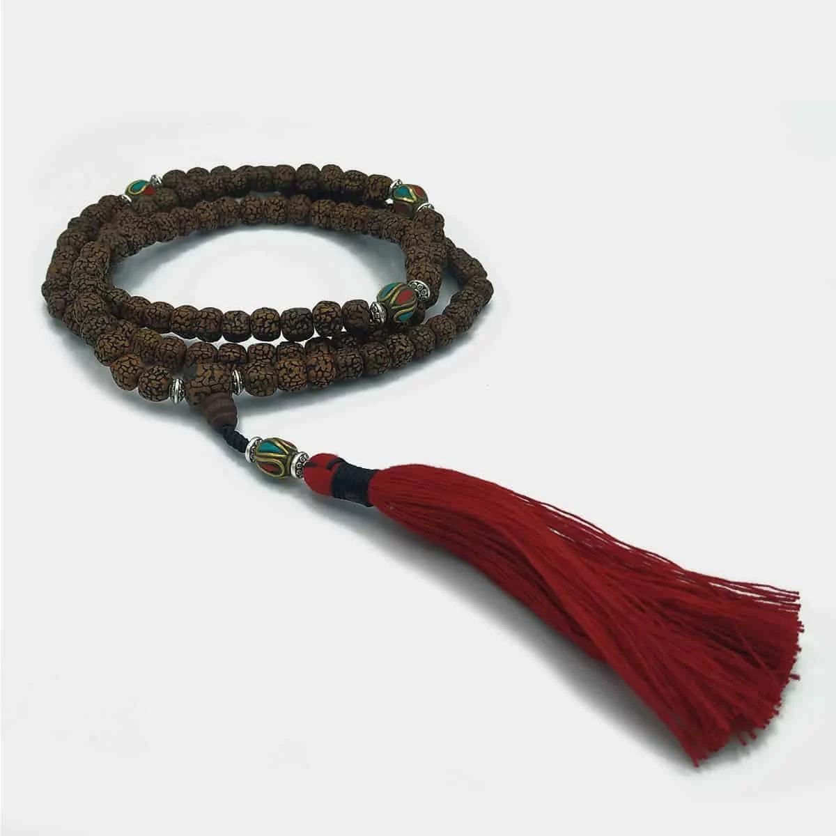 MR006 Mala de Rudraksha de 5 caras e Bronze 1