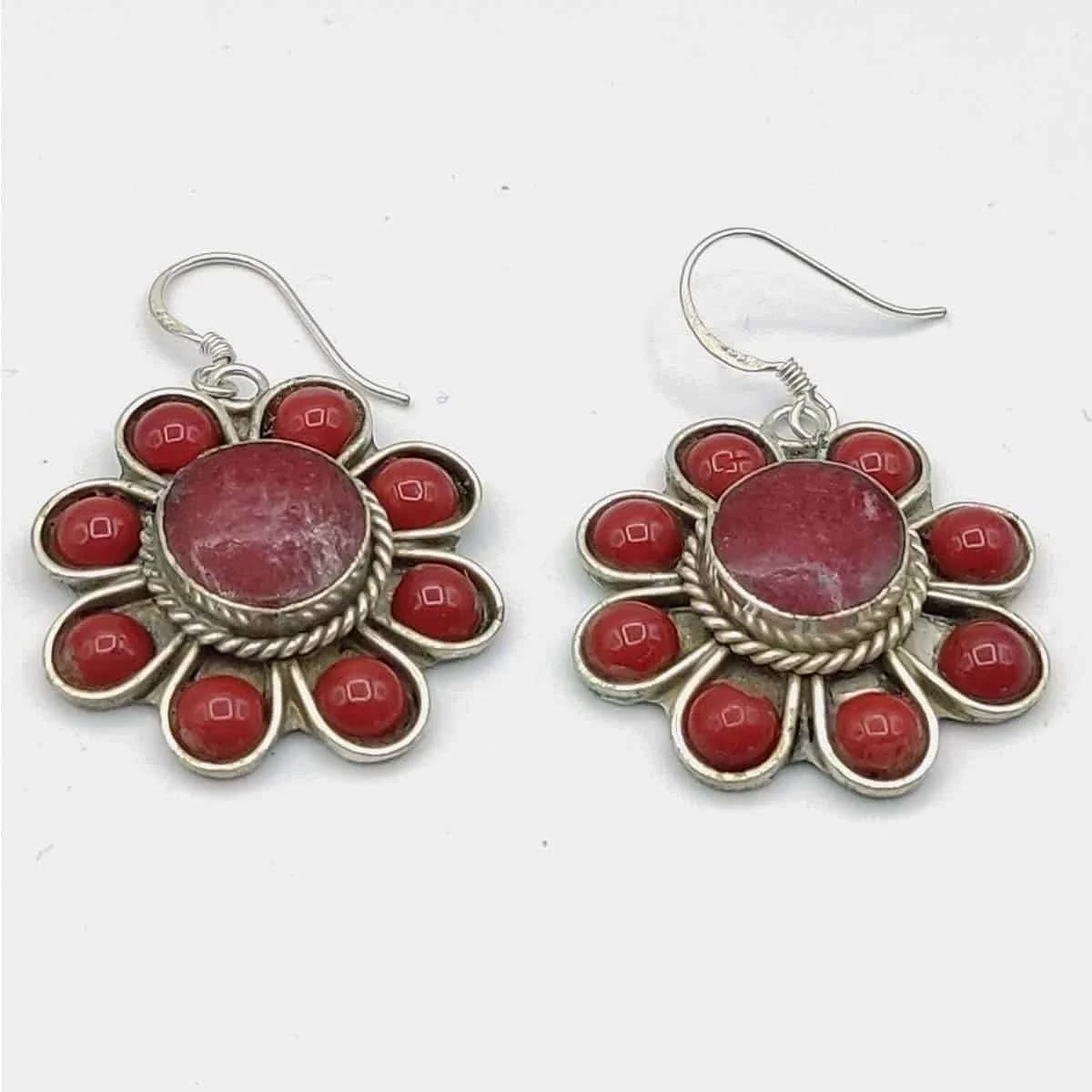 Brincos Flor de Pedra Coral