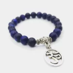 Mala de Pulso Lápis-Lazúli com Amuleto Om