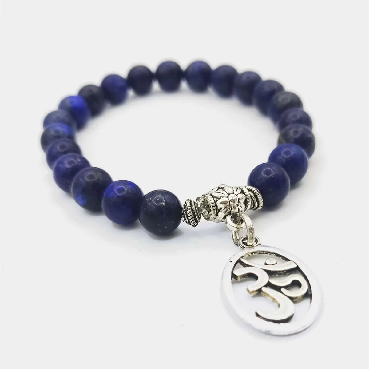 Mala De Pulso Lápis-Lazúli Com Amuleto Om 1 Mala De Pulso Lápis-Lazúli Com Amuleto Om
