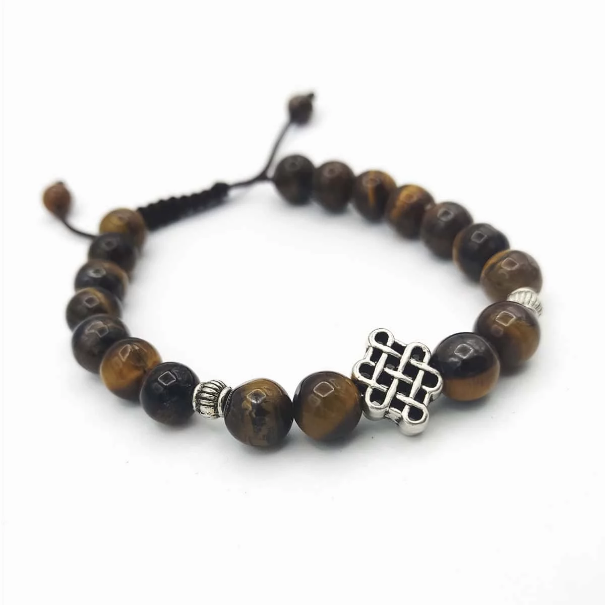 Pulseira Tiger Eye com Nó da Interdependência