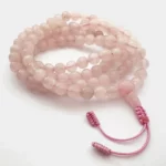 Mala de Meditação em Quartzo Rosa Feita à Mão