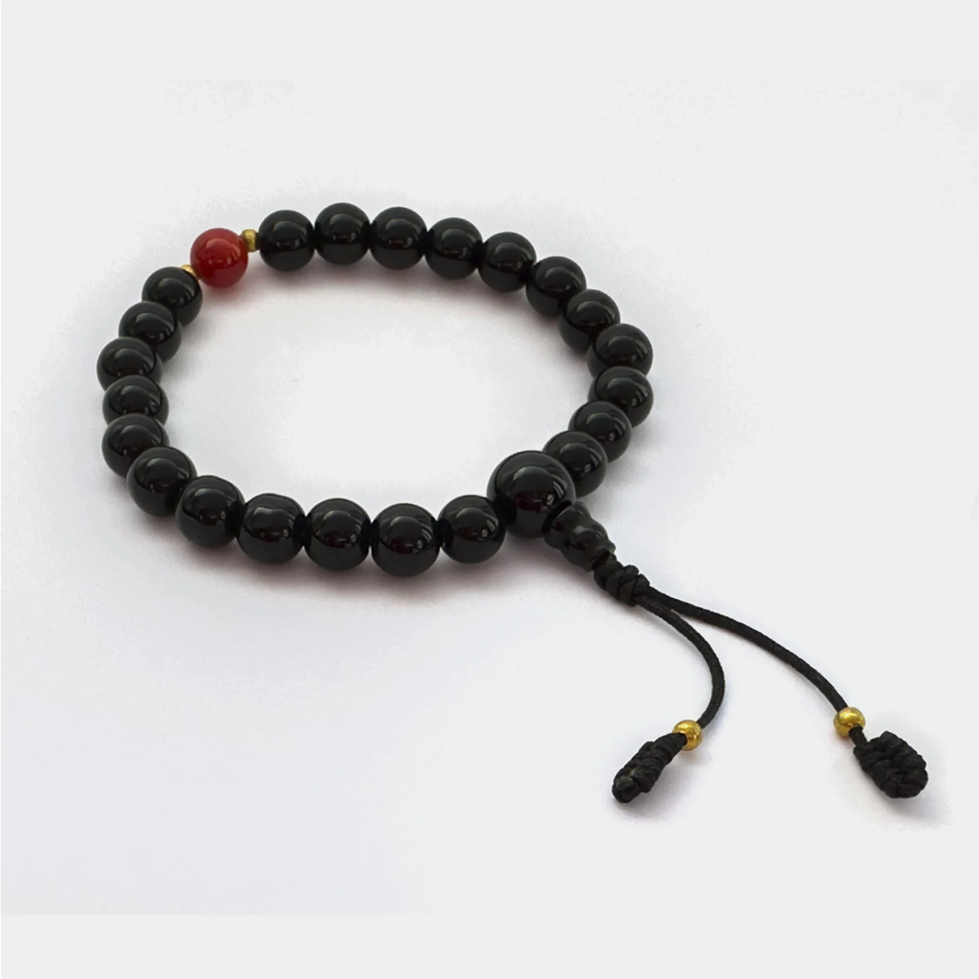 Mala de Pulso em Ônix Preto e Cornalina