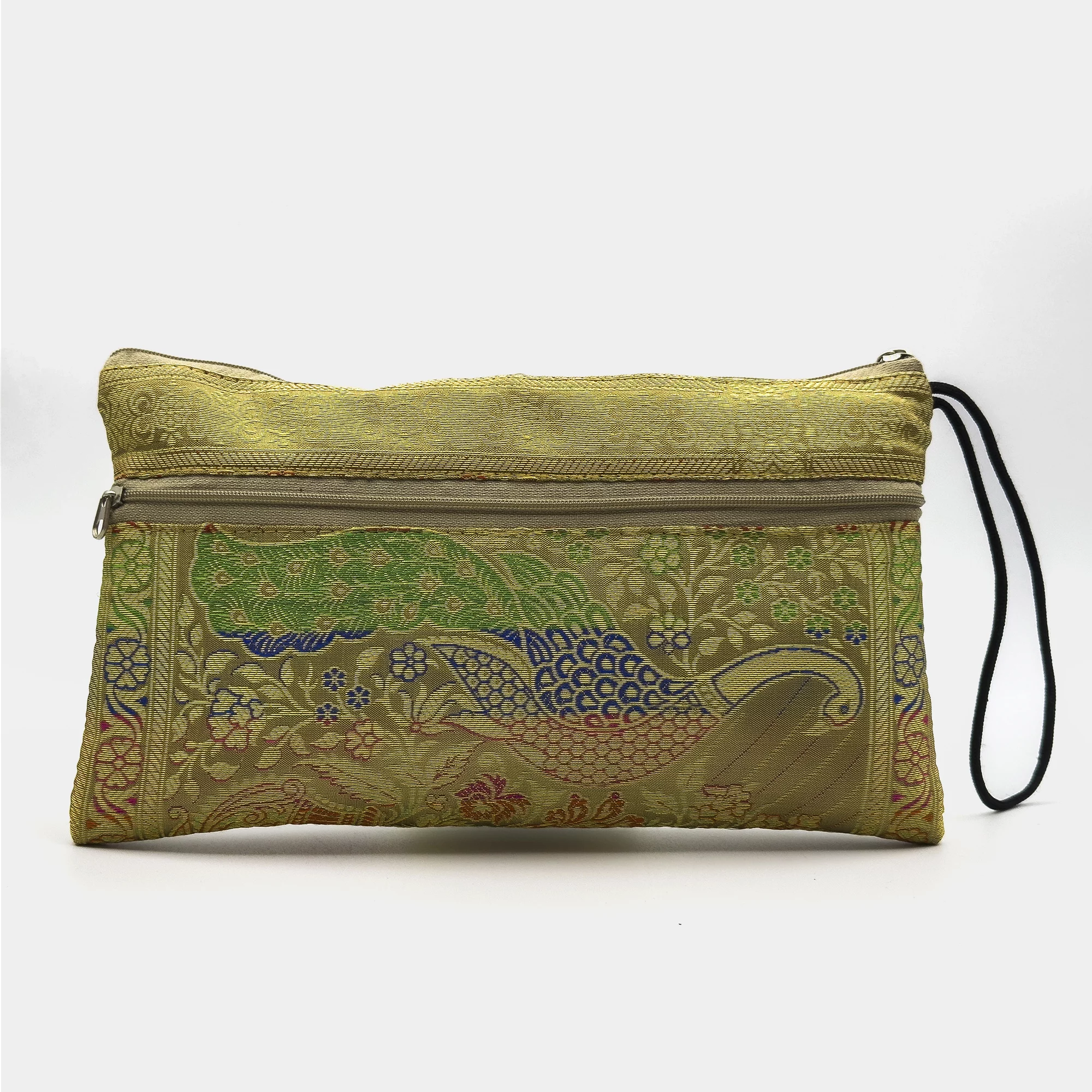 Home 7 Estojo Artesanal De Algodão E Seda Com Fecho Zip – 24×14Cm