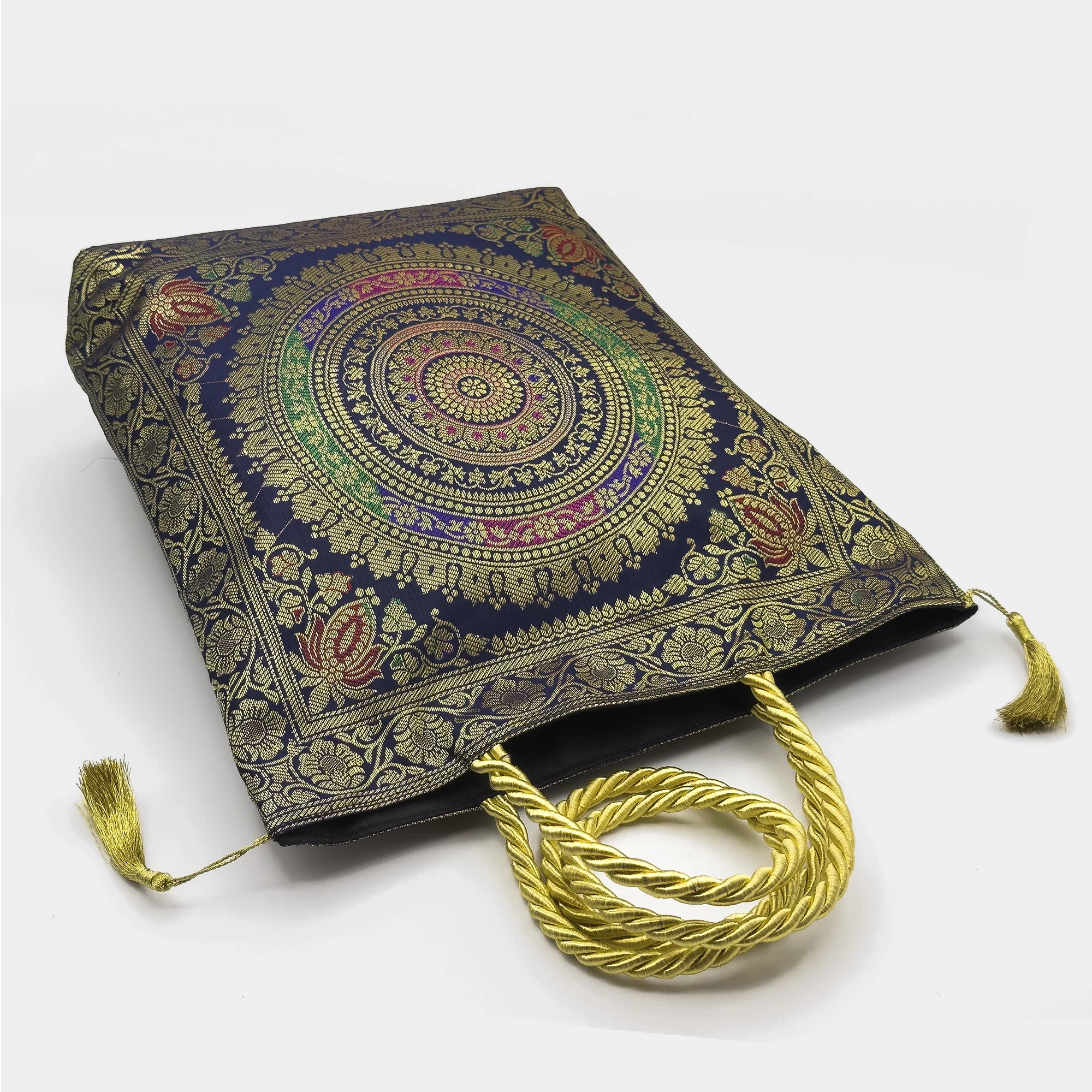 Home 9 Mala Indiana Artesanal Em Algodão E Seda Vários Desenhos E Cores