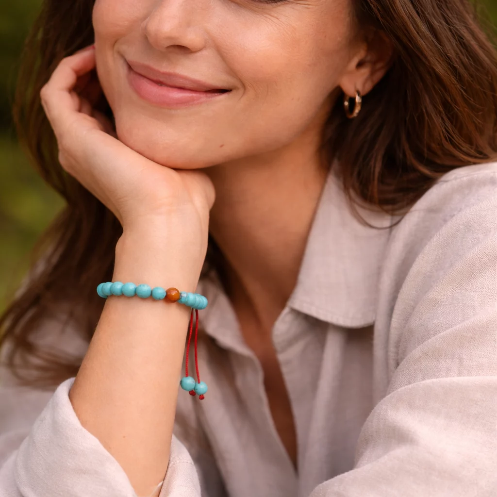 Mala De Pulso Turquesa Cornalina