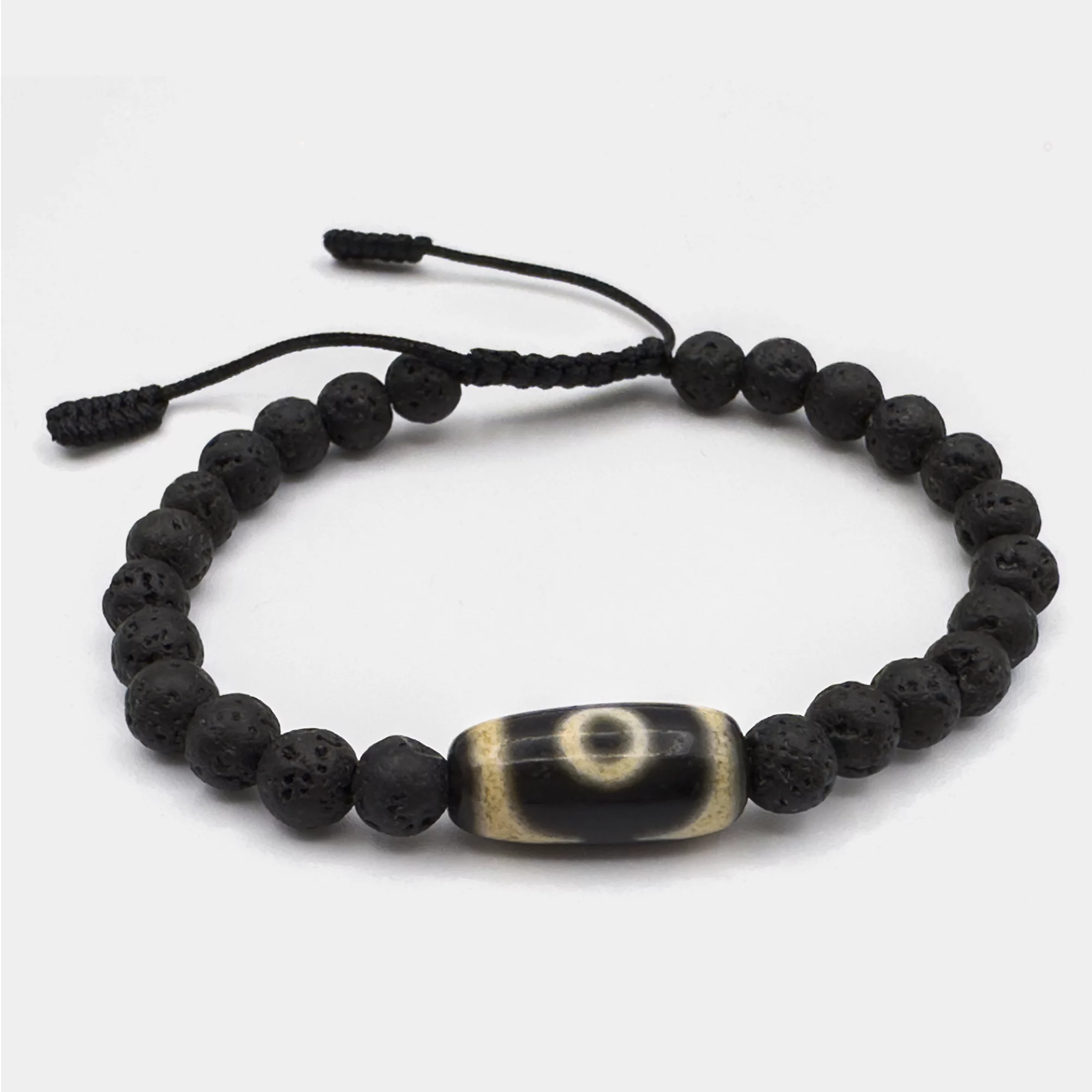 Mala De Pulso Com Pedra Dzi E Lava 6Mm