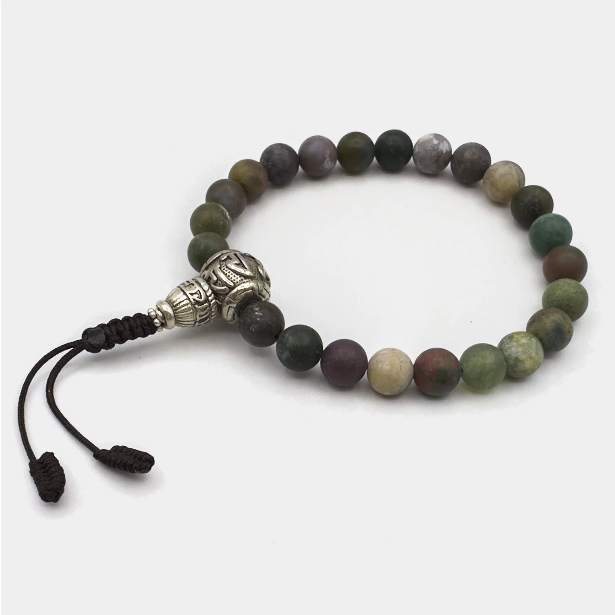 Pulseira Mala Bloodstone 21 Contas 8Mm – Om Mani Padme Hum