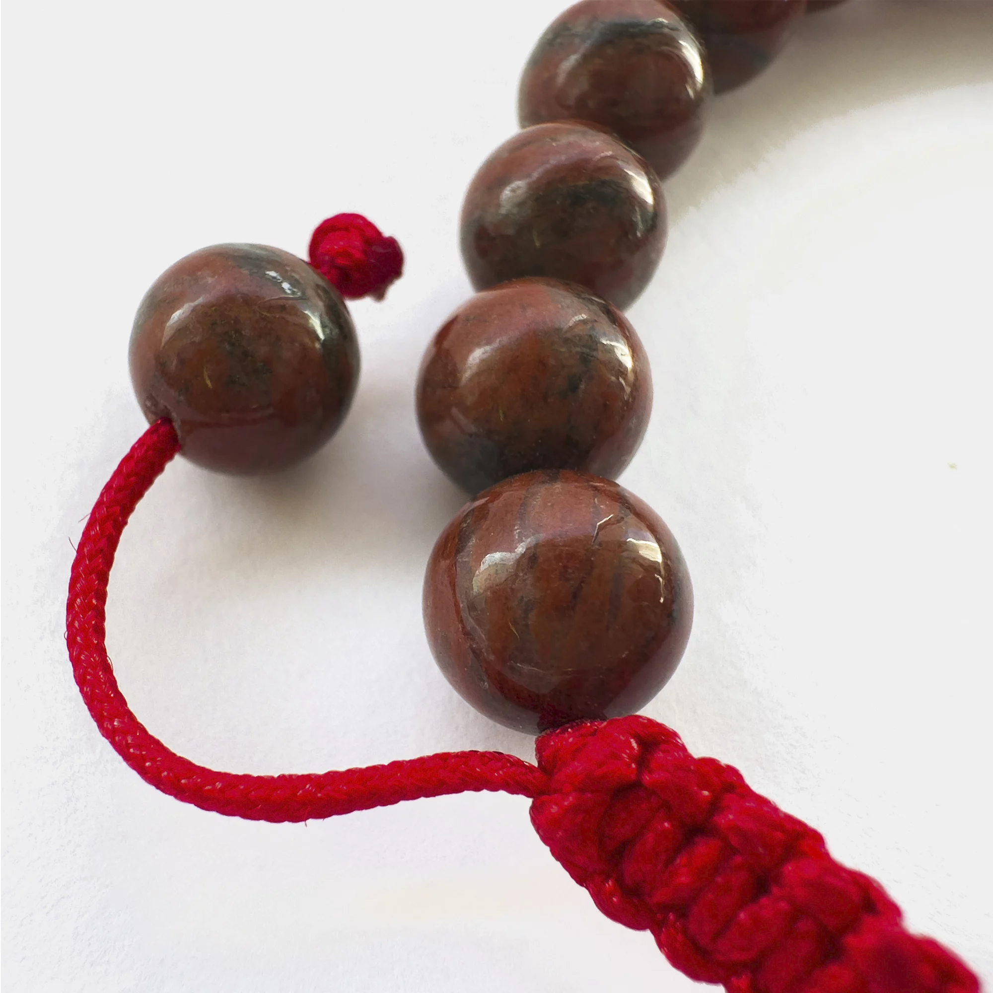 Pulseira Mala De Jasper Vermelho 8Mm – 21 Contas