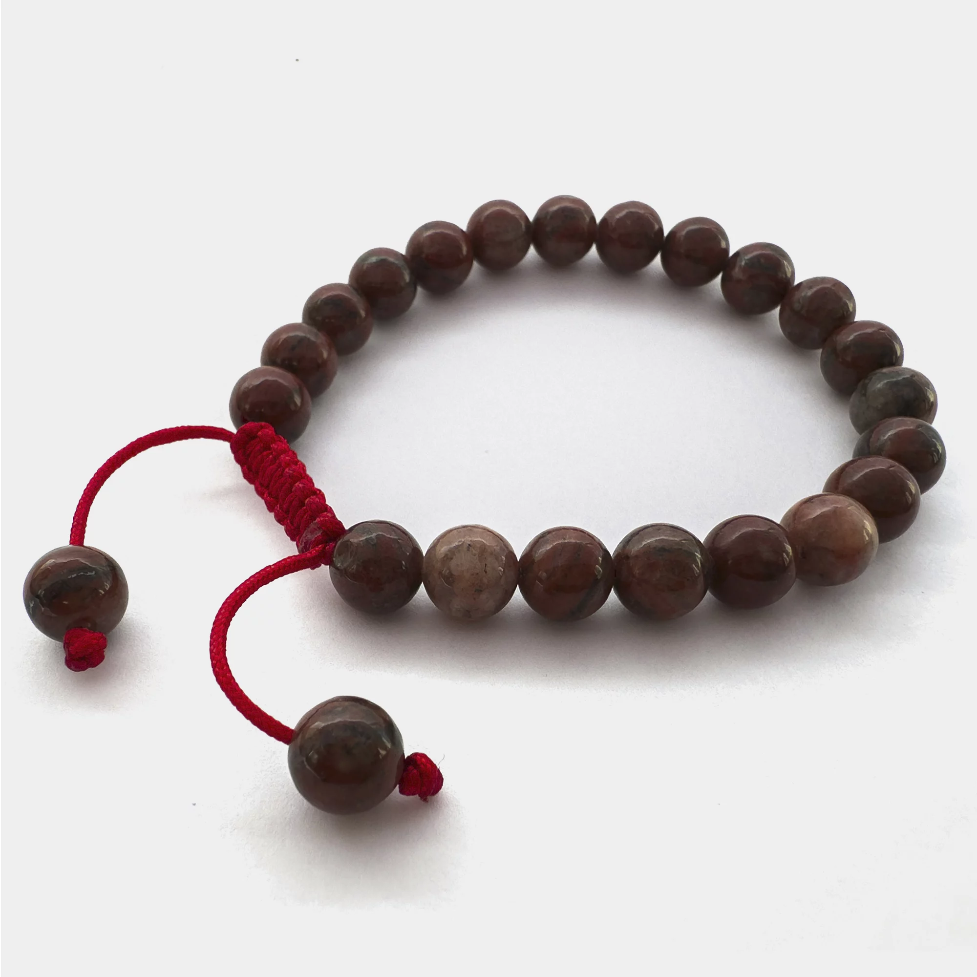 Pulseira Mala De Jasper Vermelho 8Mm – 21 Contas