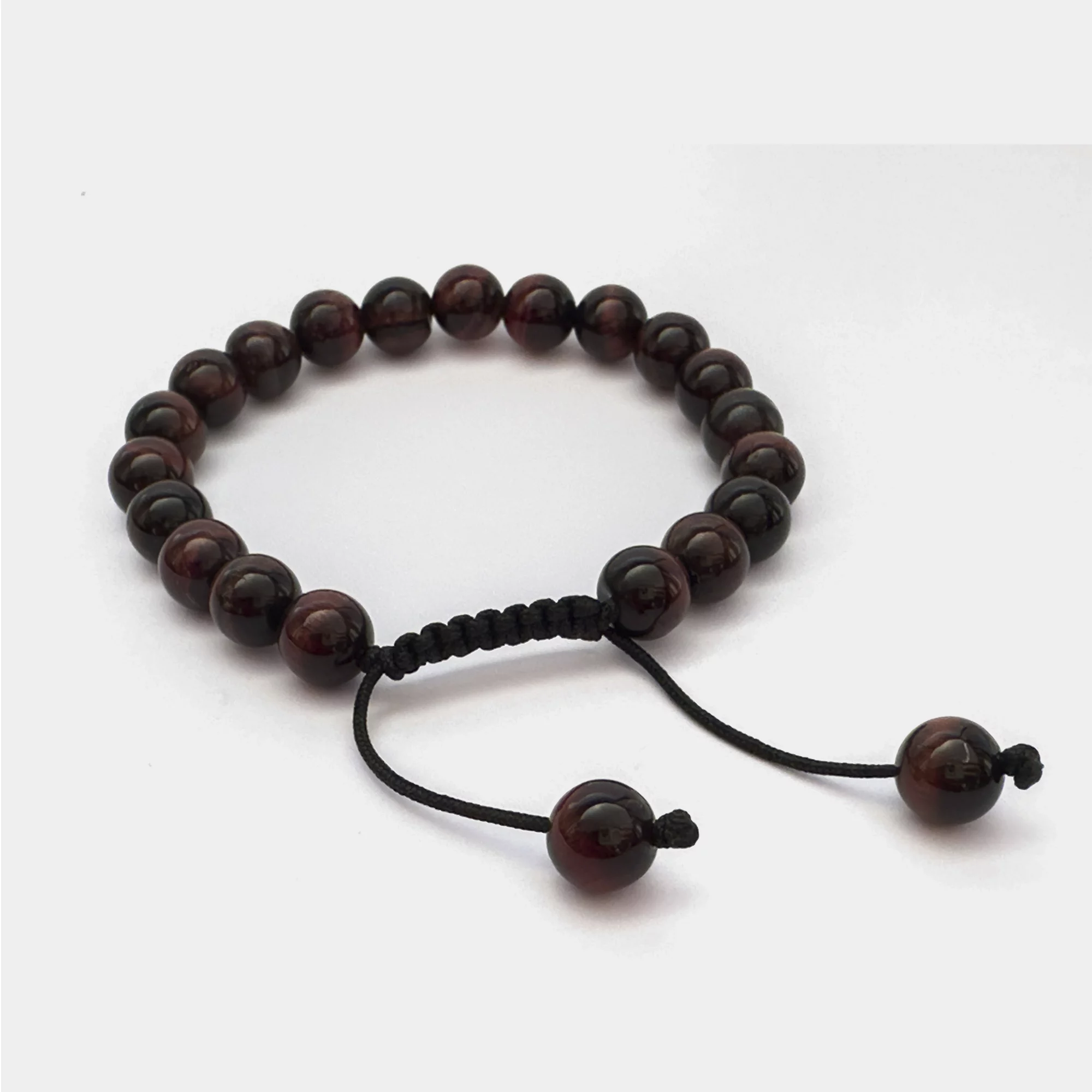 Pulseira Mala De Olho De Tigre Vermelho 8Mm